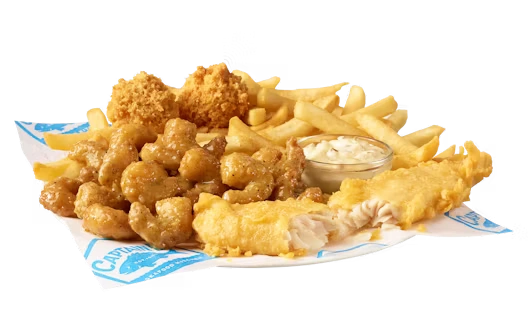 Garlic Butter Popcorn Shrimp, Fish & Fries
